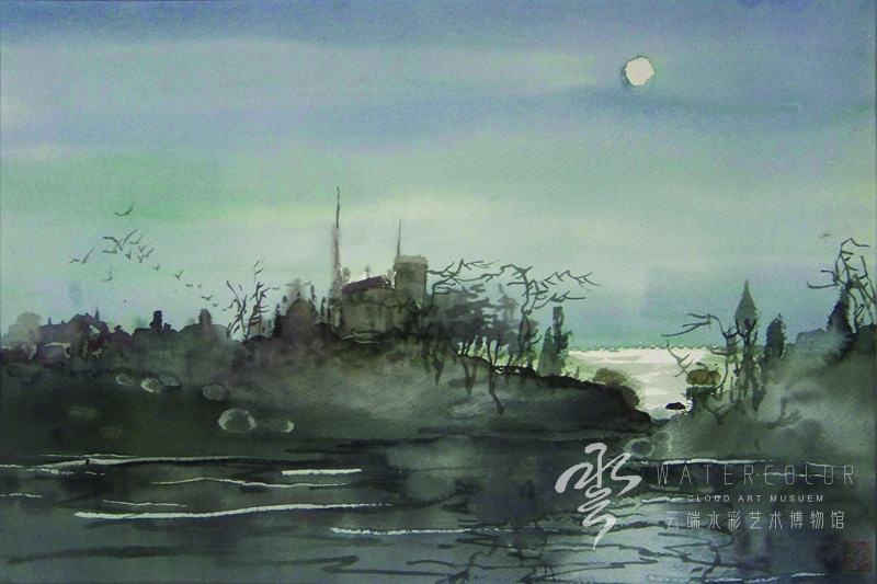 温宝耀 《夜色》 44*53cm 1991年